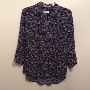 Orvis Sail Boat Print Blouse